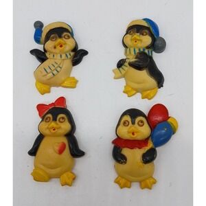 Penguin Pals Plastic Refrigerator Magnets Giftco Set Of 4 Googly Eyes